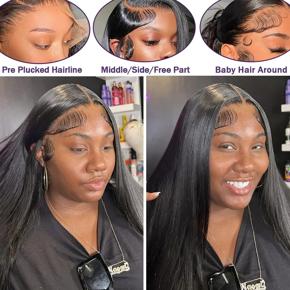 Melted Hair 180% Density Straight Wig Glueless 13x6 Frontal Wig — Bleached Knots