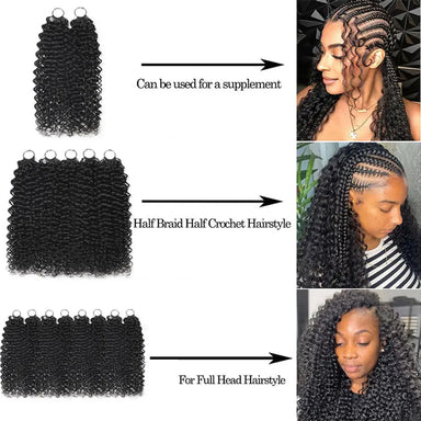 Kinky Curly Crochet Braiding Hair Extensions — 100% Human Hair