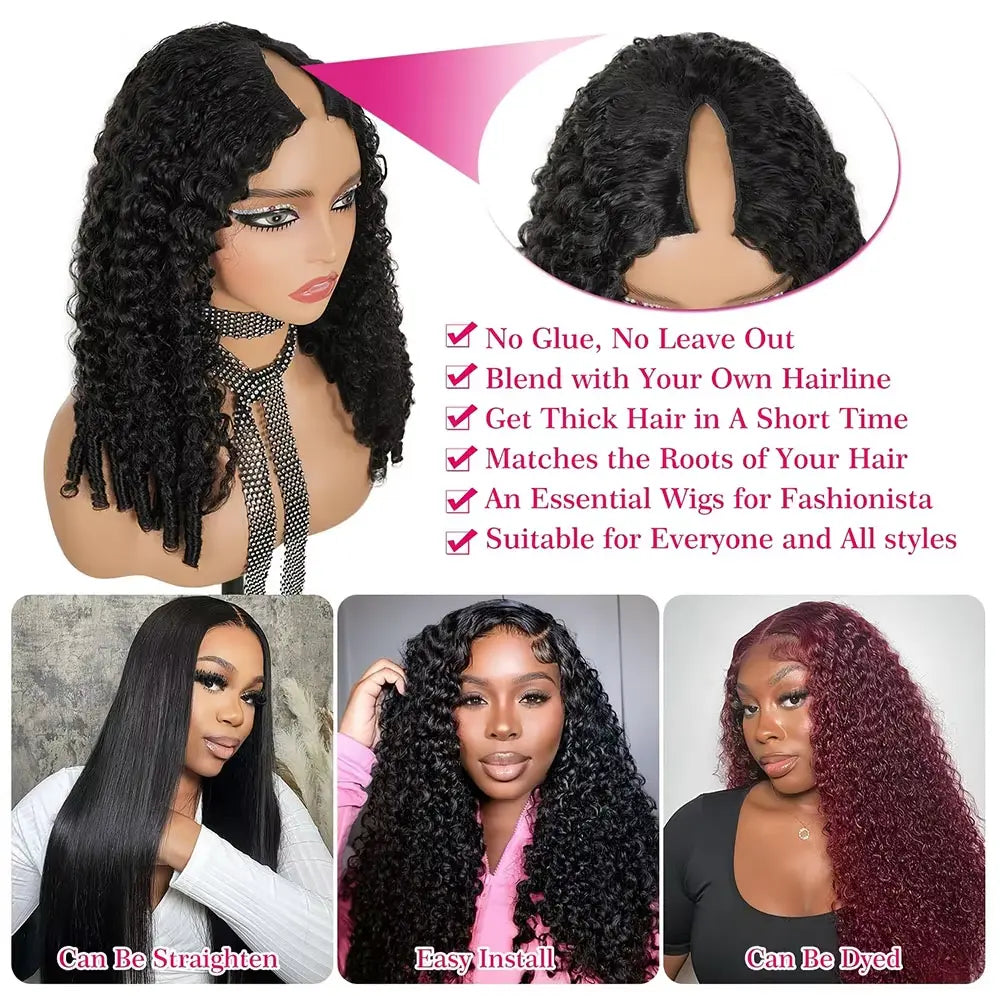 Snap & Go | Curly No-Lace Glueless V Part Wig