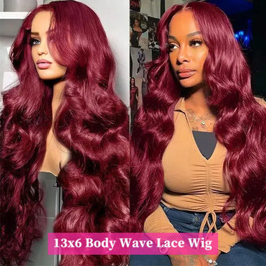 Effortless Glam | Burgundy Body Wave Glueless HD Lace 13x6 Frontal Wig