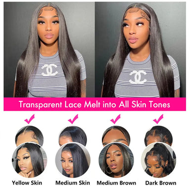 Melted Hair 180% Density Straight Wig Glueless 13x6 Frontal Wig