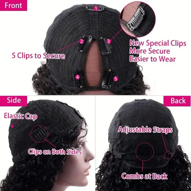 Melted Hair 180% Density Deep Wave Wig Glueless V-Part Wig