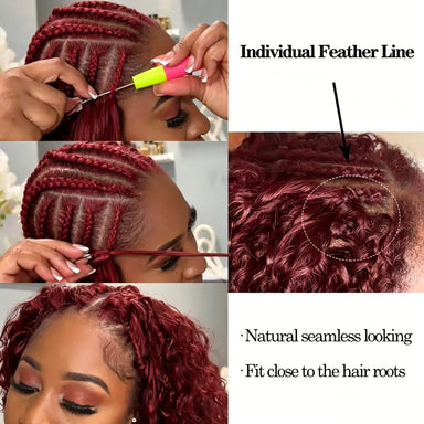 Burgundy Curly Crochet Braiding Hair Extensions — 100% Human Hair