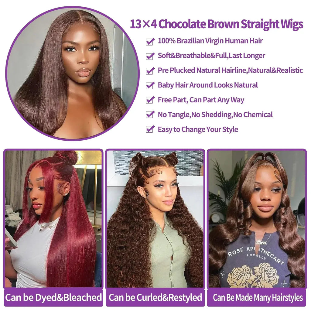 Fresh Install | Brown Body Wave Glueless HD Lace 13x6 Frontal Wig