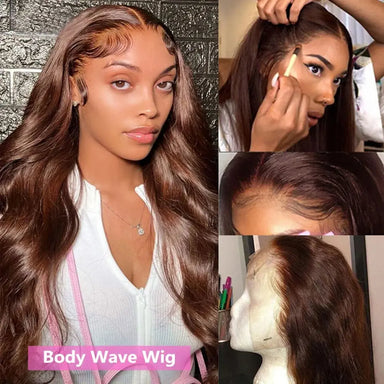Wear & Go | Brown Body Wave Glueless HD Lace 13x6 Frontal Wig Pre-Cut