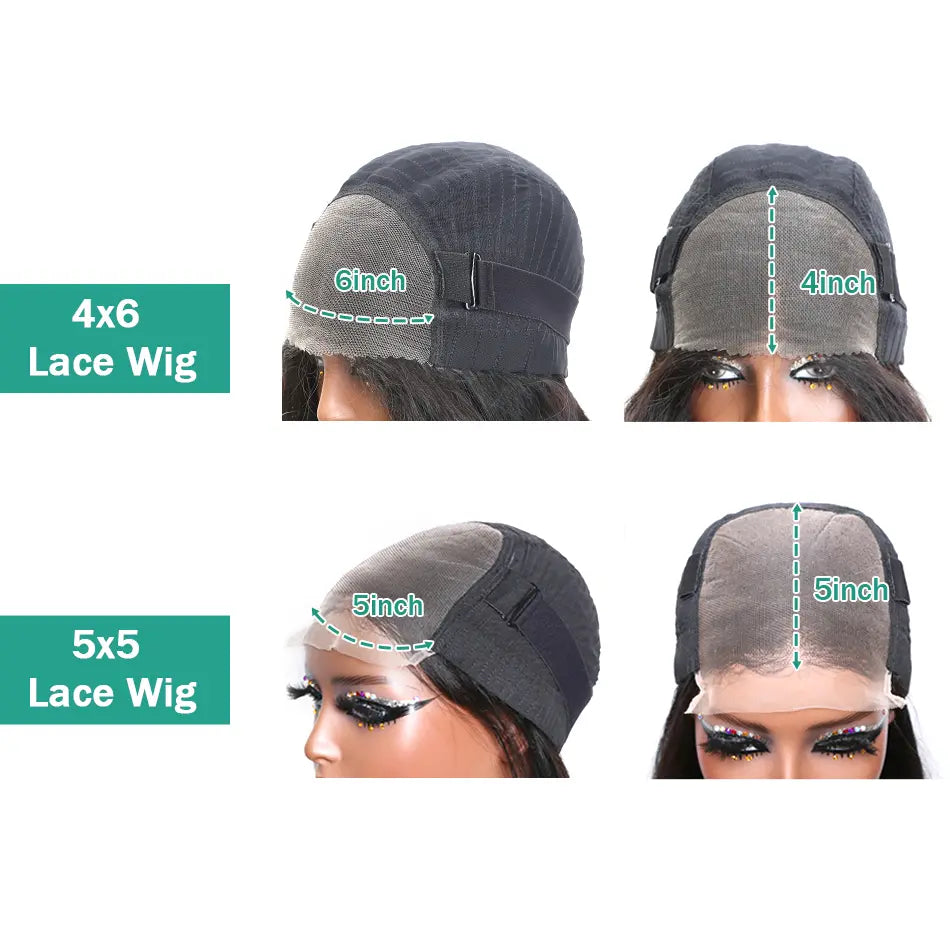 Melted Hair 180% Density Body Wave Wig Glueless 6x4 Closure Wig