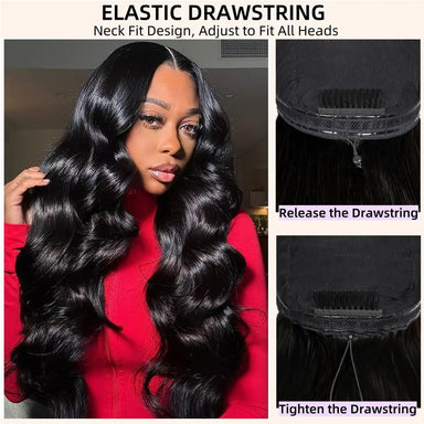 No Glue No Fuss | Deep Wave No-Lace Glueless Half Wig