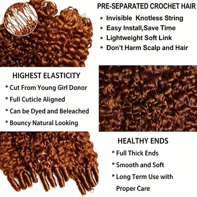 Ginger Kinky Curly Crochet Braiding Hair Extensions — 100% Human Hair