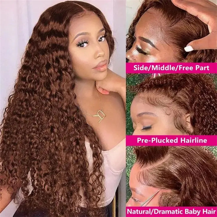 Fresh Install | Brown Deep Wave Glueless HD Lace 13x6 Frontal Wig