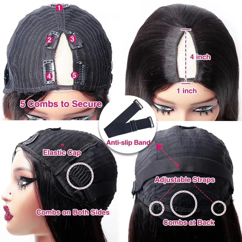 Easy Everyday | Straight No-Lace Glueless V Part Wig