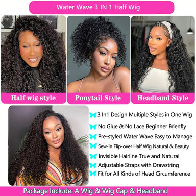 Melted Hair 180% Density Kinky Curly Wig Glueless Half Wig — Style 6