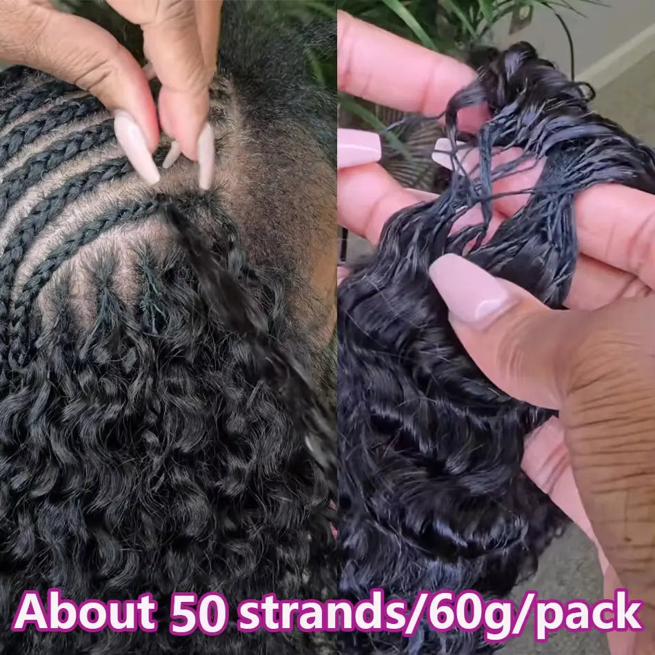 Kinky Curly Crochet Braiding Hair Extensions — 100% Human Hair