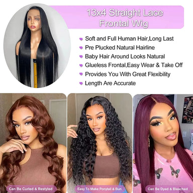 1 Min Install | Straight Glueless HD Lace 13x6 Frontal Wig