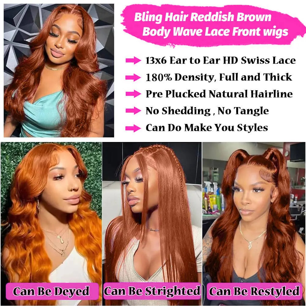 Slay All Day | Ginger Straight Glueless HD Lace 13x4 Frontal Wig