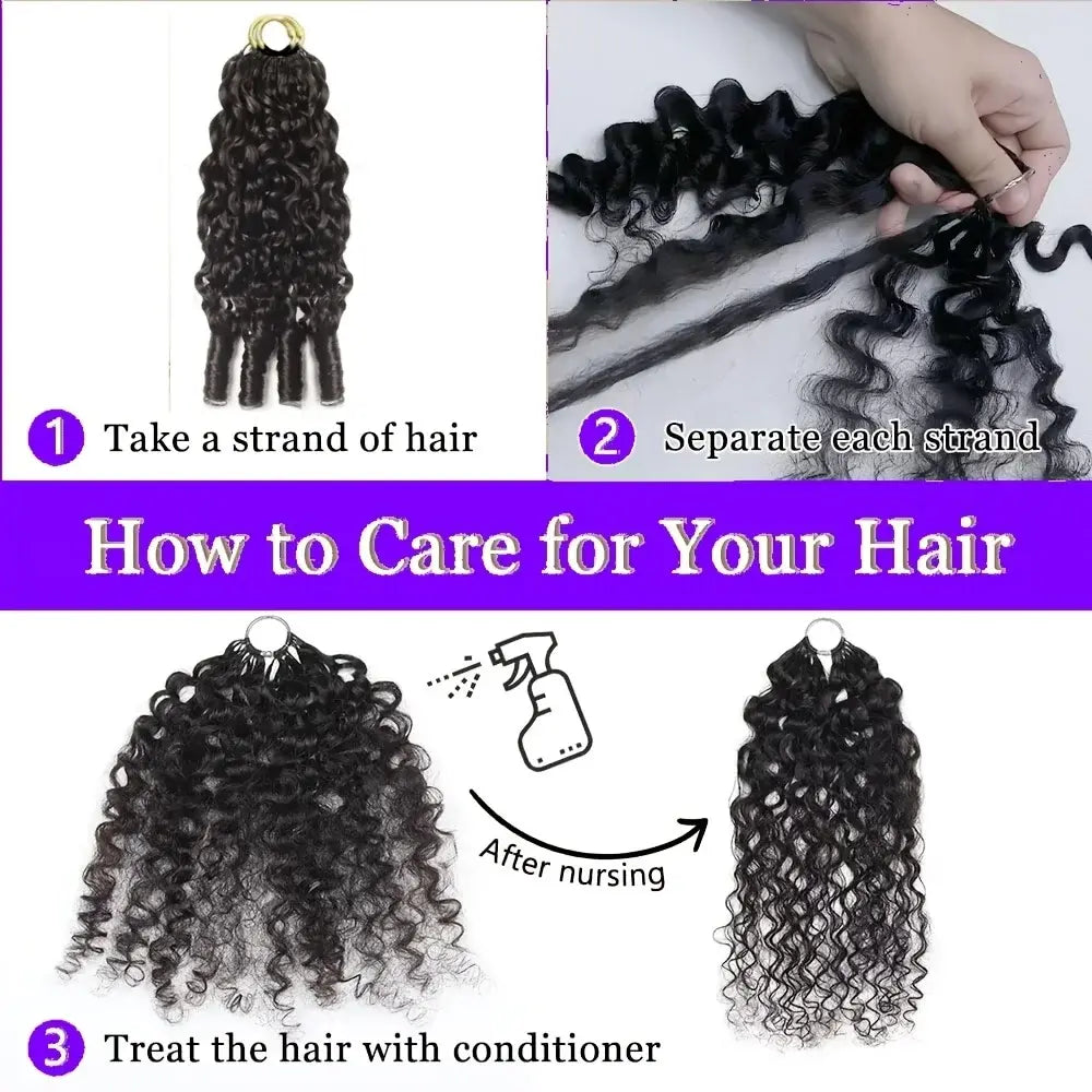 Kinky Curly Crochet Braiding Hair Extensions — 100% Human Hair