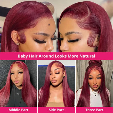 Throw On & Go | Burgundy Straight Glueless HD Lace Lace Front Wig