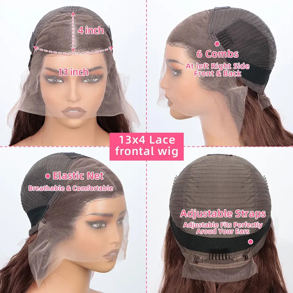 Throw On & Go | Brown Body Wave Glueless HD Lace 13x6 Frontal Wig
