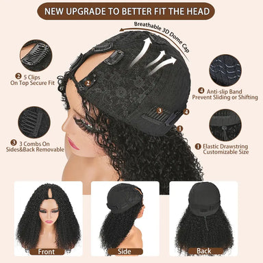 Quick Clip Wig | Deep Wave No-Lace Glueless V Part Wig