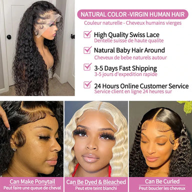 Melted Hair 180% Density Water Wave Wig Glueless 13x6 Frontal Wig
