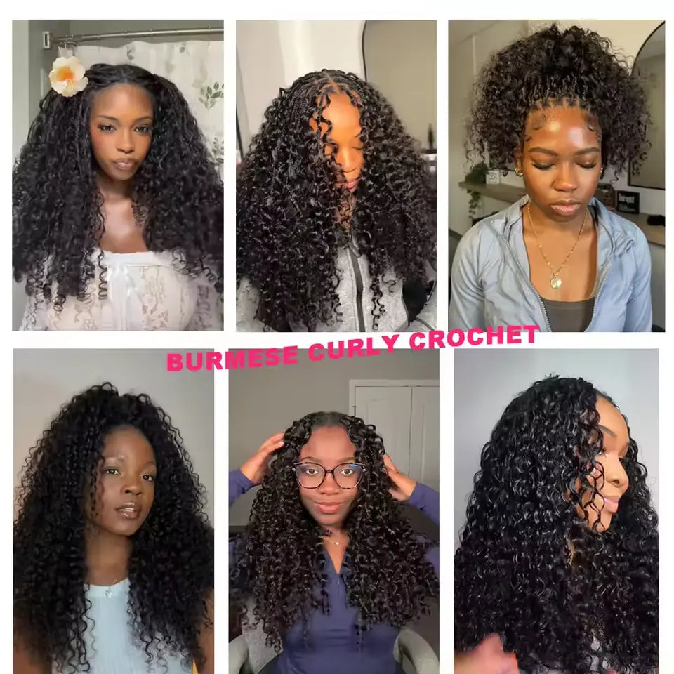 Kinky Curly Crochet Braiding Hair Extensions — 100% Human Hair