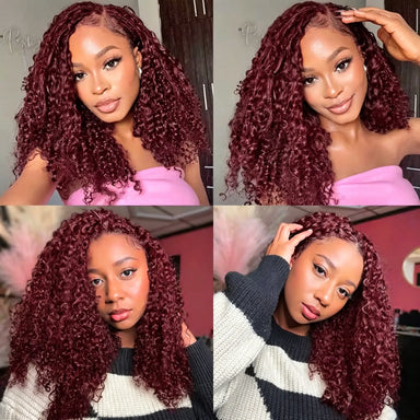 Burgundy Curly Crochet Braiding Hair Extensions — 100% Human Hair