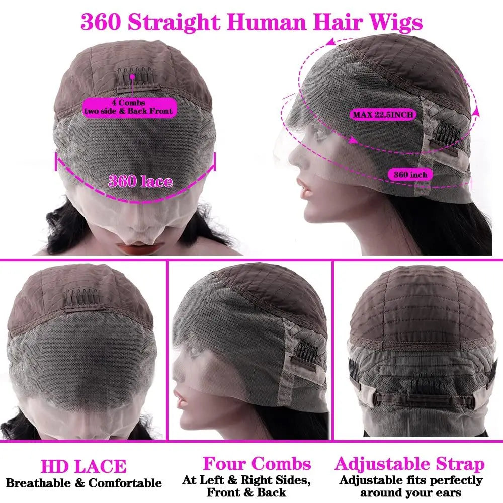 Wear & Go | Straight Glueless HD Lace 360 Lace Wig