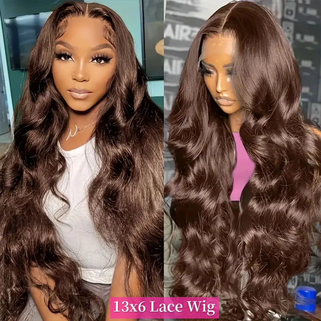 Throw On & Go | Brown Body Wave Glueless HD Lace 13x6 Frontal Wig