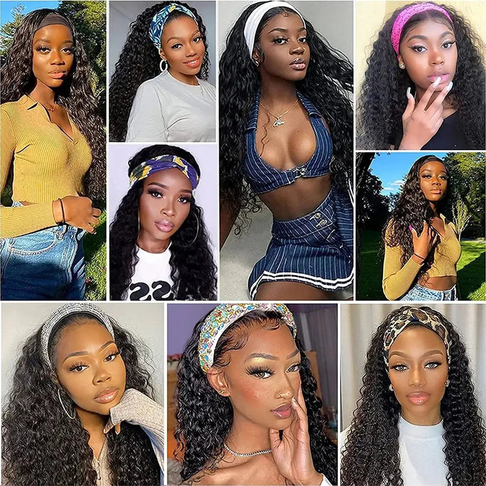 Melted Hair 180% Density Kinky Curly Wig Glueless Headband Wig — Style 2