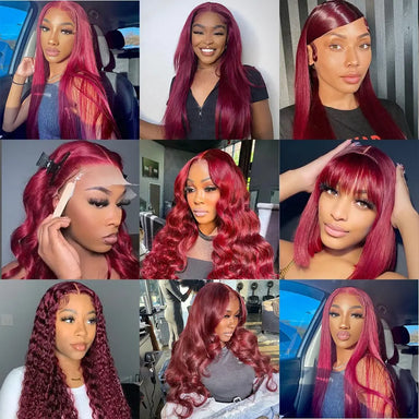 Slay All Day | Burgundy Straight Glueless HD Lace 13x4 Frontal Wig