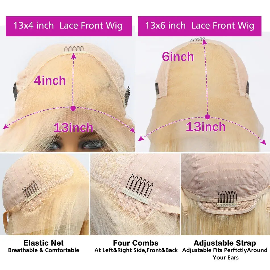 Melted Hair 180% Density Blonde 613 Body Wave Wig Glueless 13x6 Frontal Wig
