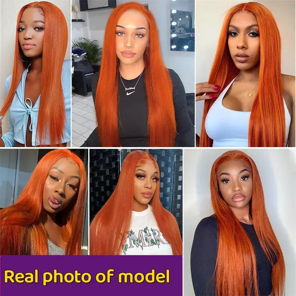 Melted Hair Ginger Straight Wig Glueless 13x6 Frontal Wig