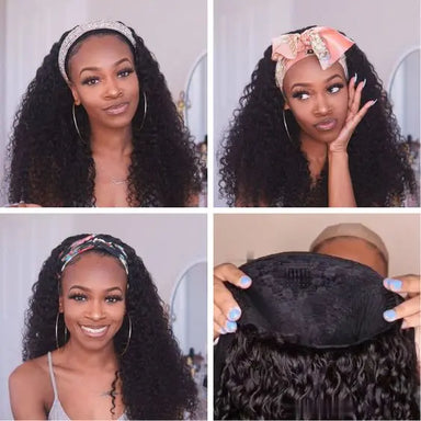 Snap & Go | Kinky Curly No-Lace Glueless Headband Wig