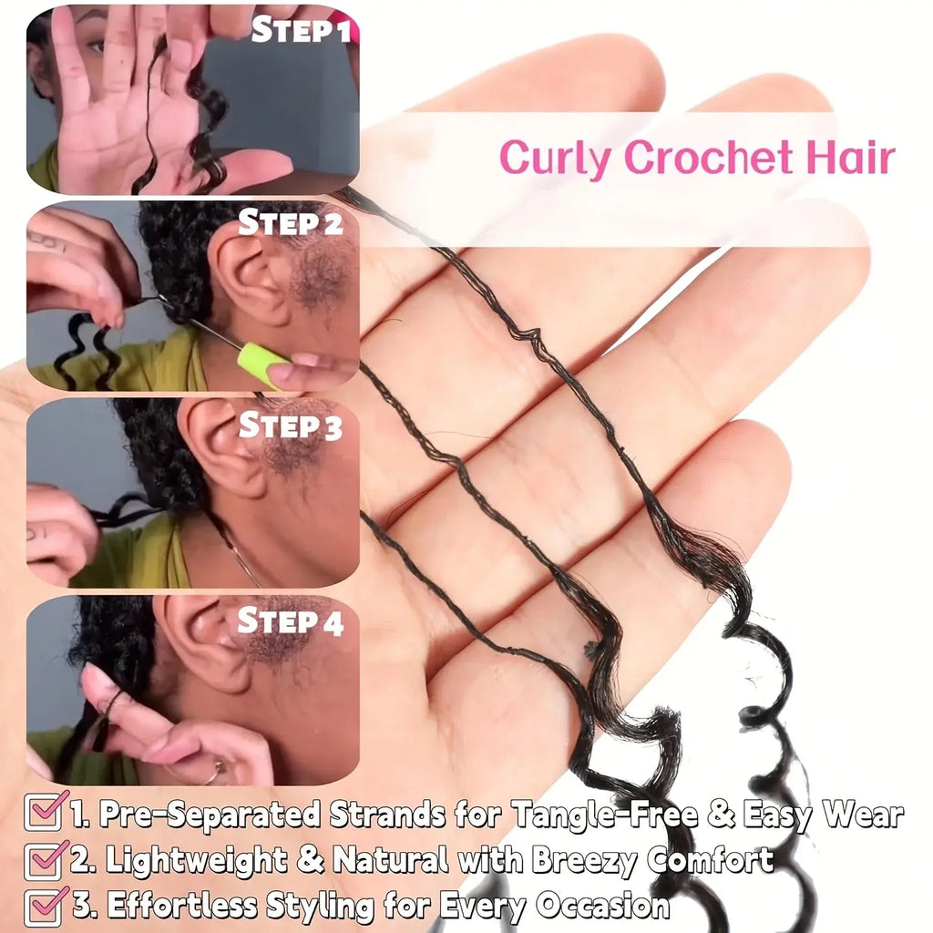 Hot Miracle Knots Hair Burmese Curly Feather Crochet Hair Kinky Curly Pre-Separated Invisible Crochet Hair Extensions For Black Women