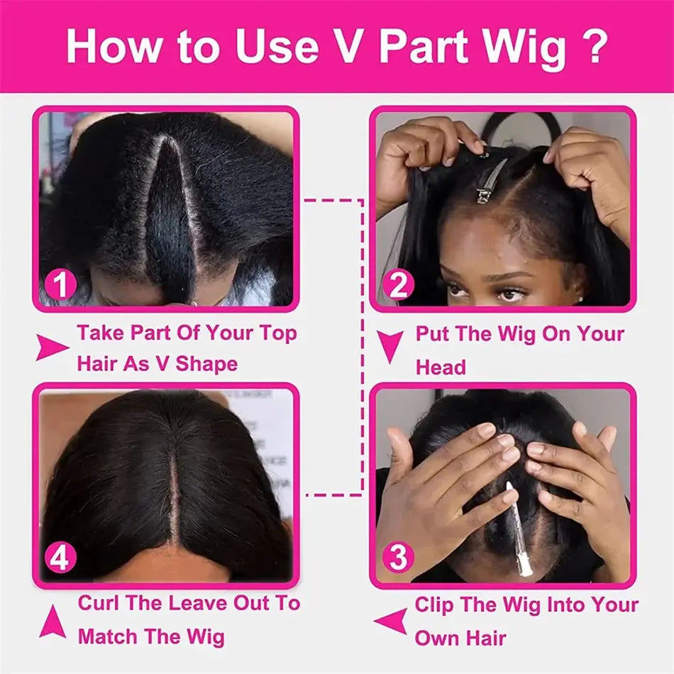 Instant Glam | Straight No-Lace Glueless V Part Wig
