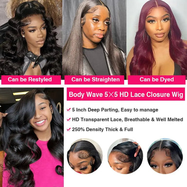 Melted Hair Body Wave Wig Glueless 13x6 Frontal Wig — Pre-Plucked