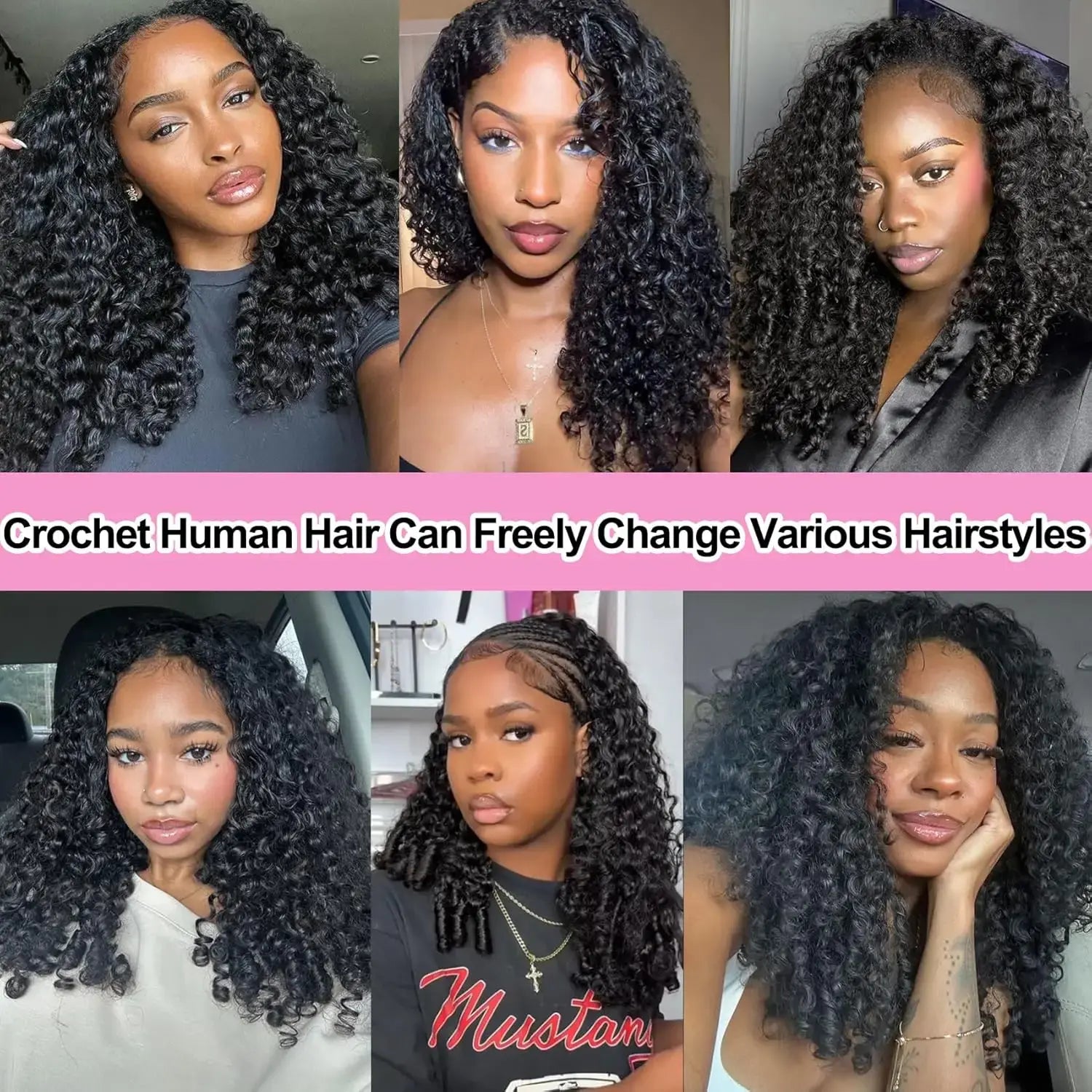 Kinky Curly Crochet Braiding Hair Extensions — 100% Human Hair