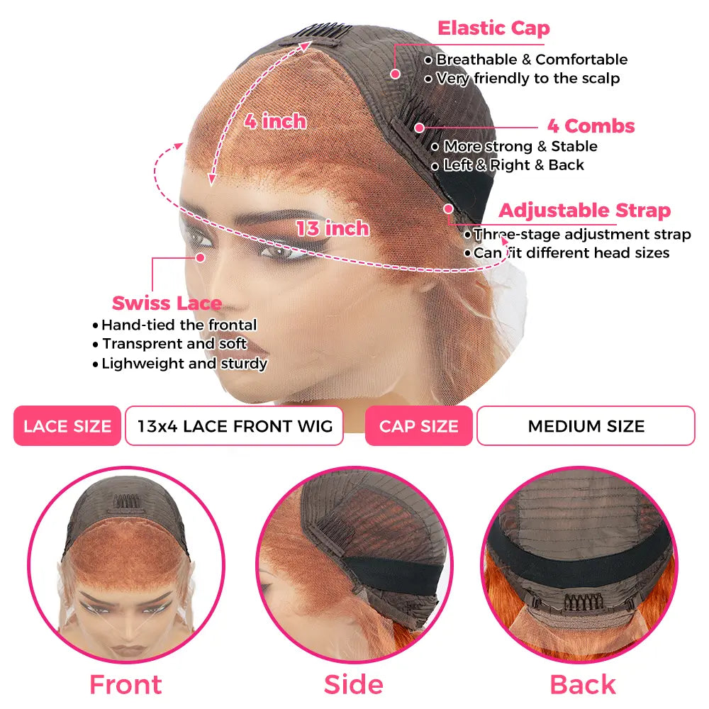 Wear & Go | Ginger Deep Wave Glueless HD Lace 13x6 Frontal Wig