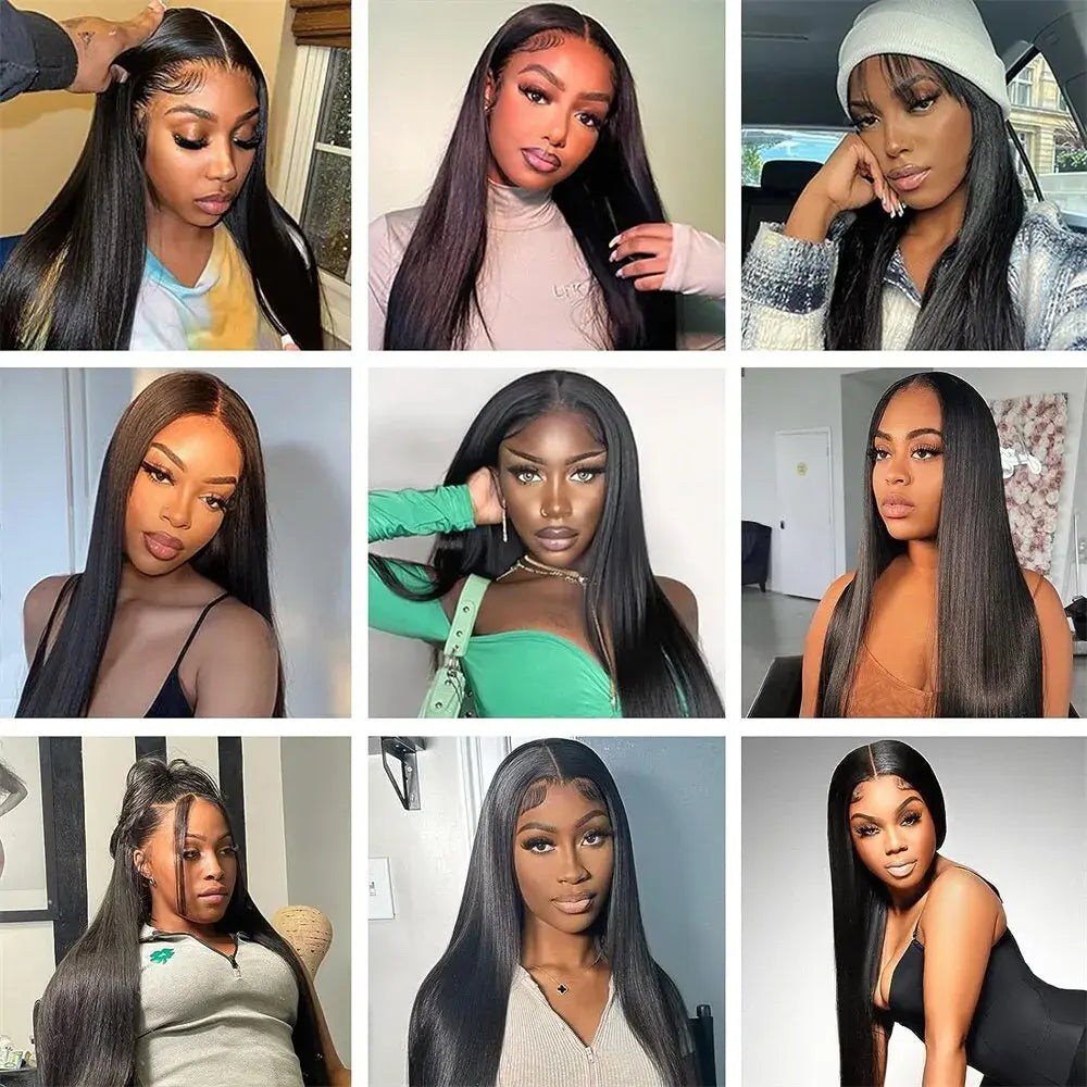 Melted Hair 180% Density Straight Wig Glueless 13x6 Frontal Wig — Bleached Knots