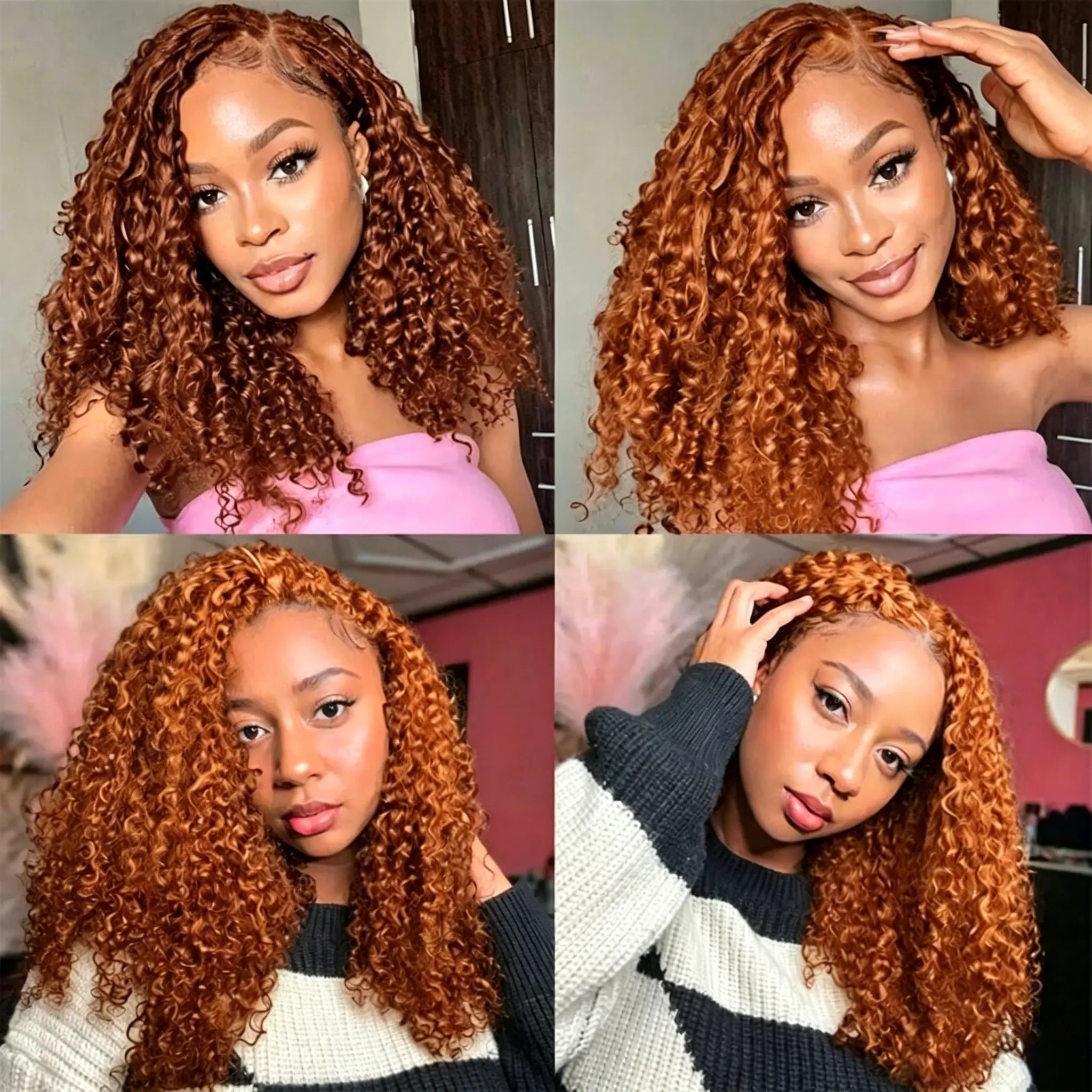 Ginger Kinky Curly Crochet Braiding Hair Extensions — 100% Human Hair