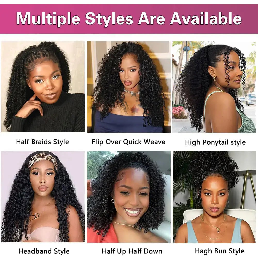Snap & Go | Curly No-Lace Glueless Half Wig