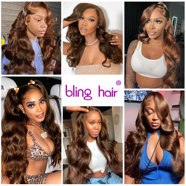 1 Min Install | Brown Body Wave Glueless HD Lace 13x6 Frontal Wig