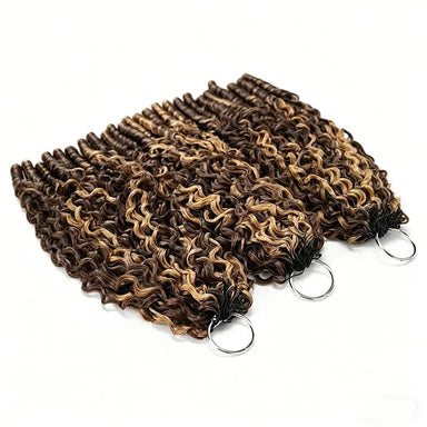 Melted Hair Burmese Curly Highlight Burmese Curly Crochet Human Hair Extensions 4/27 Color Pre-Separated Knotless mbre Highlight Feather Crochet Braids Hair