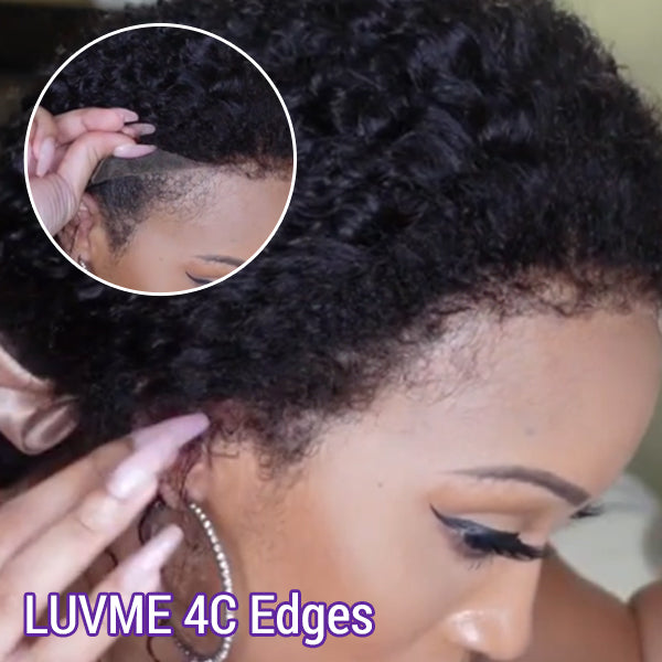 4C Edges | Kinky Edges Ombre Brown Deep Wave Glueless 13x4 Frontal HD Lace Side Part Long Wig - US Only