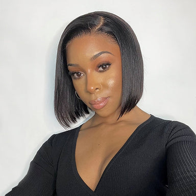 Gorgeous Side Part Short Cut 13x4 Frontal Lace Wig No Baby Hair