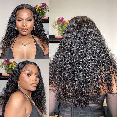 Halo Hair Style Hair 180% Density Deep Wave Glueless 13x4 Frontal Lace Wig - US Only