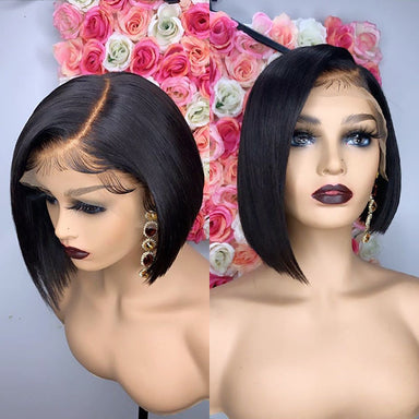 Gorgeous Side Part Short Cut 13x4 Frontal Lace Wig No Baby Hair