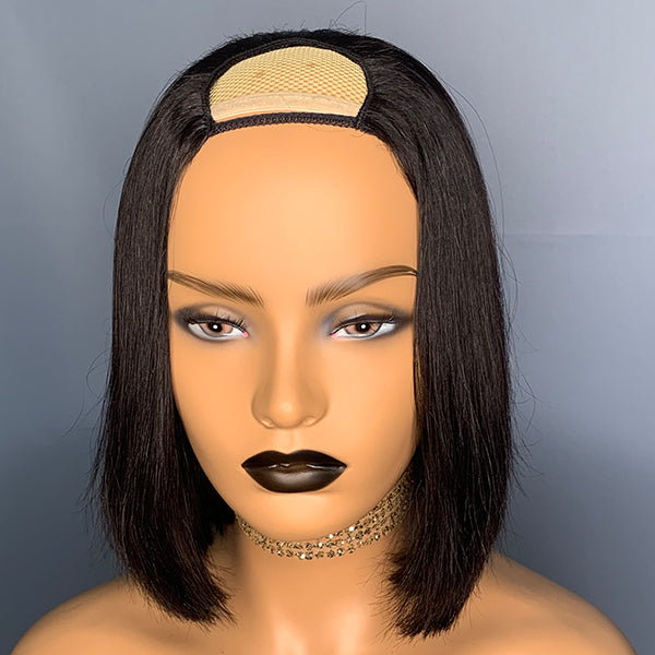 Quick & Easy Affordable U Part Bob Wig 100% Human Hair - US Only